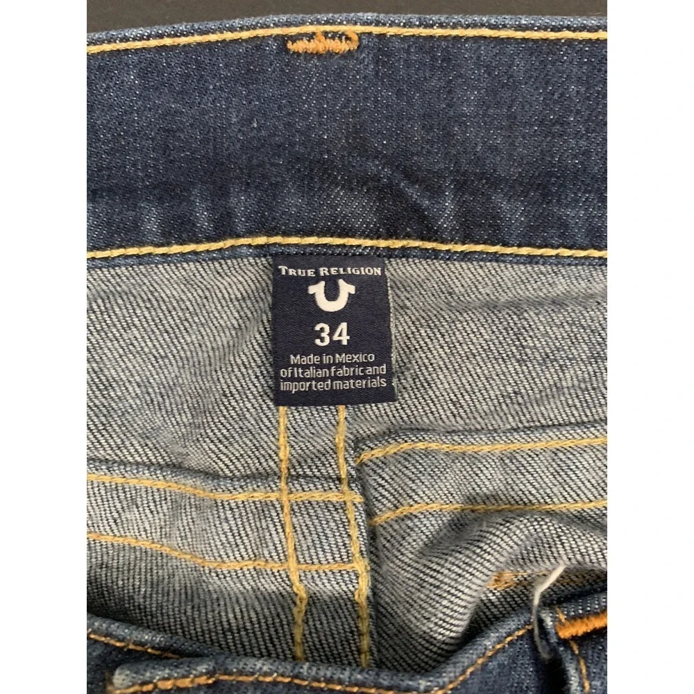 True Religion Mens Jeans Geno Relaxed Slim Blue 34 x 28 (Measured) - Read Note